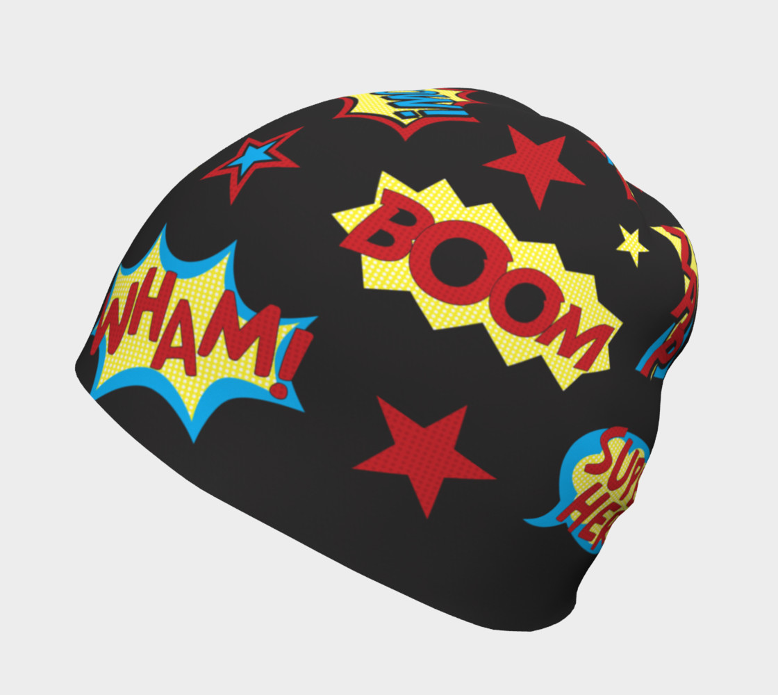 Comic Book Expressions on Black Beanie preview #2