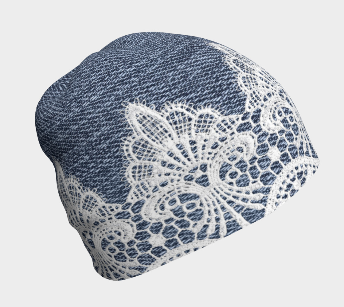 Denim With White Lace 2 Beanie  preview #1