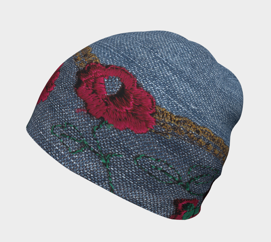 Heavy Embroidered Denim Beanie preview #2