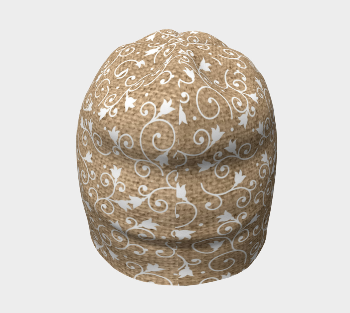 Floral on Burlap Beanie preview #4