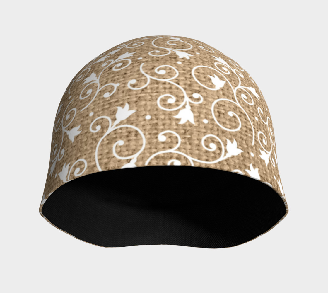 Floral on Burlap Beanie preview #3
