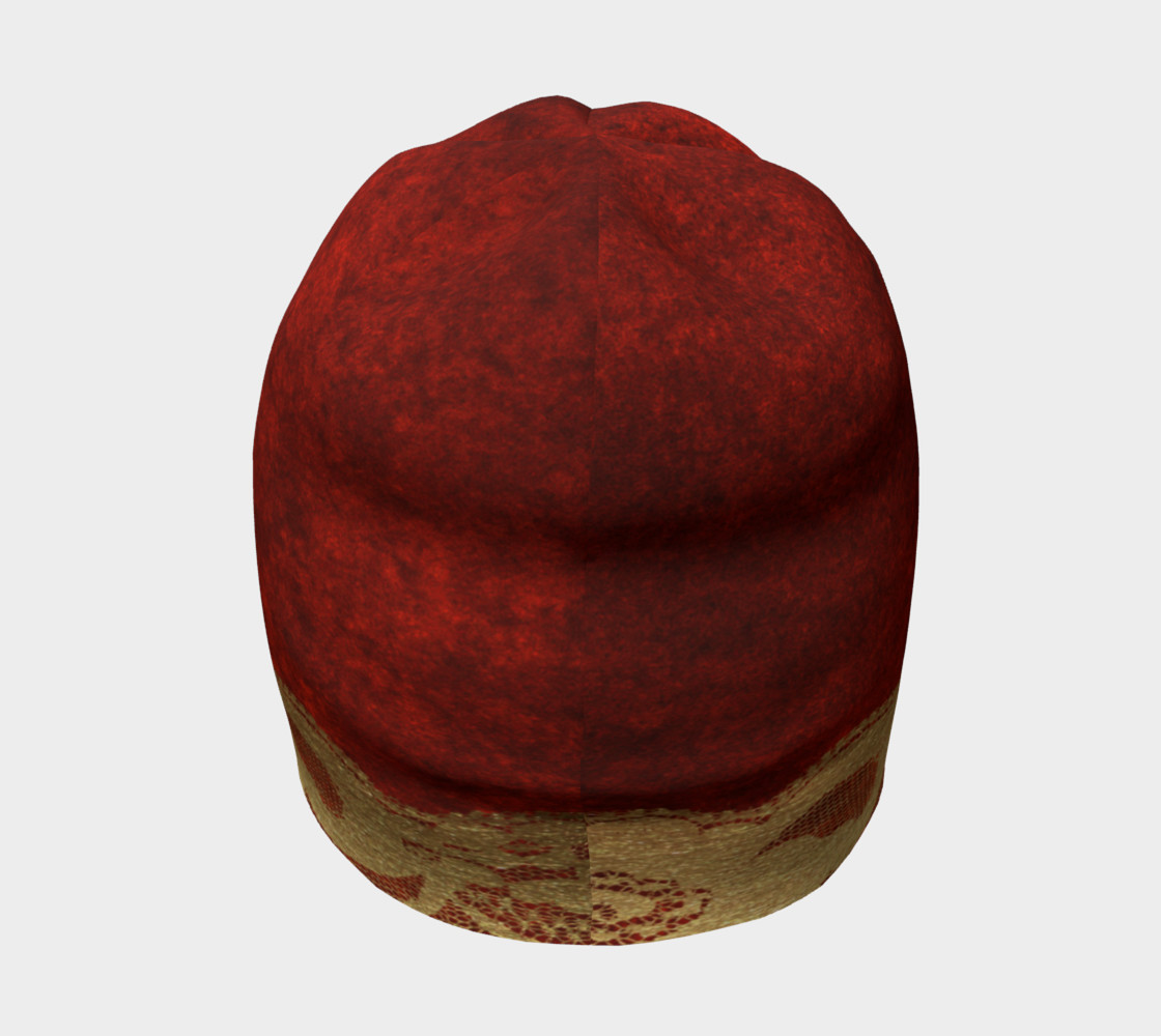 Aperçu de Gold Lace Over Red Velvet Beanie 2 #4