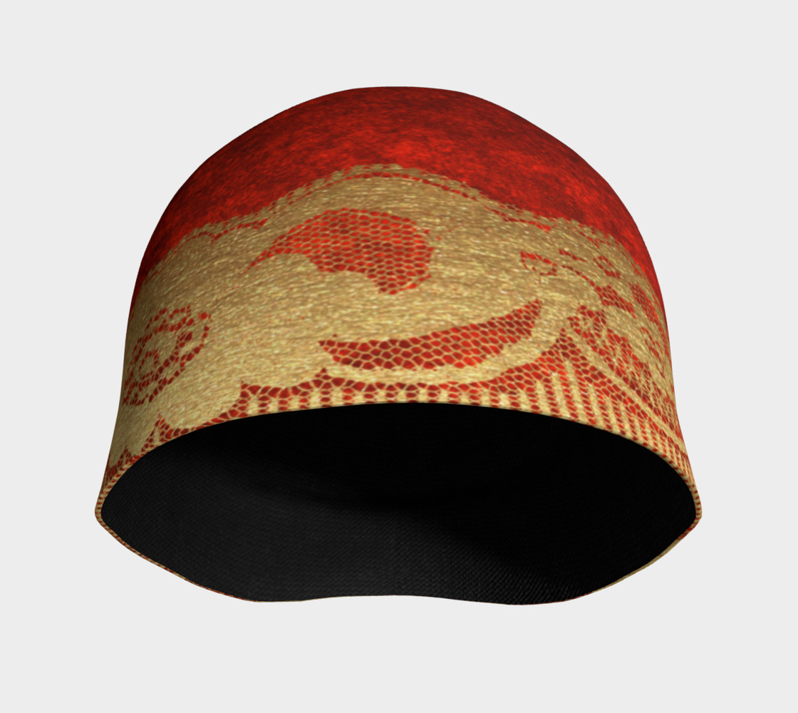 Aperçu de Gold Lace Over Red Velvet Beanie 2 #3
