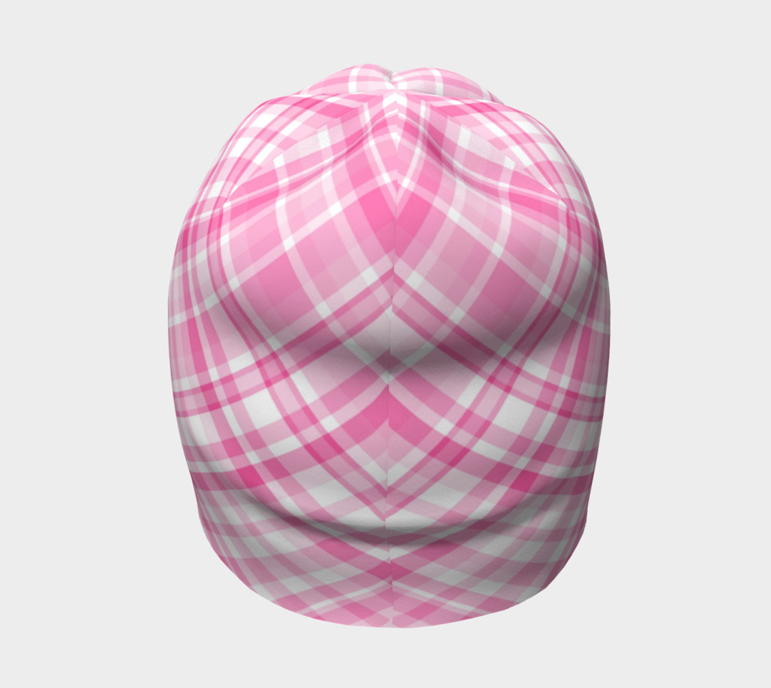 Pink Plaid for Breast Cancer Awareness Beanie preview #4