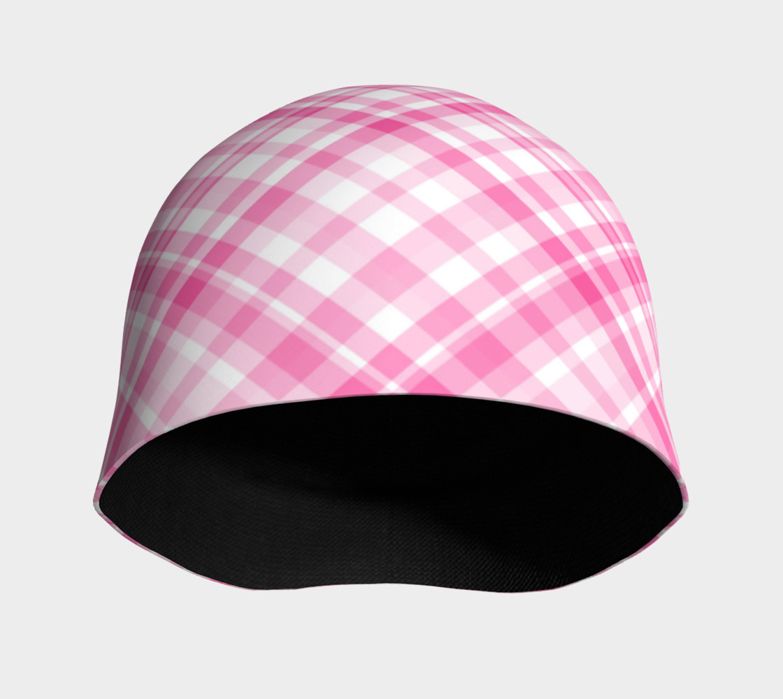 Pink Plaid for Breast Cancer Awareness Beanie thumbnail #4