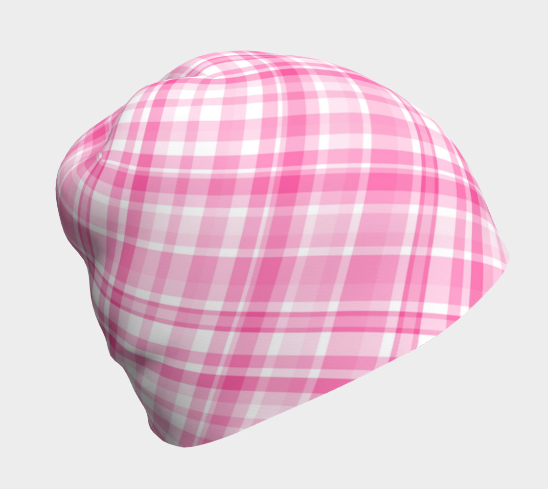 Pink Plaid for Breast Cancer Awareness Beanie preview #1