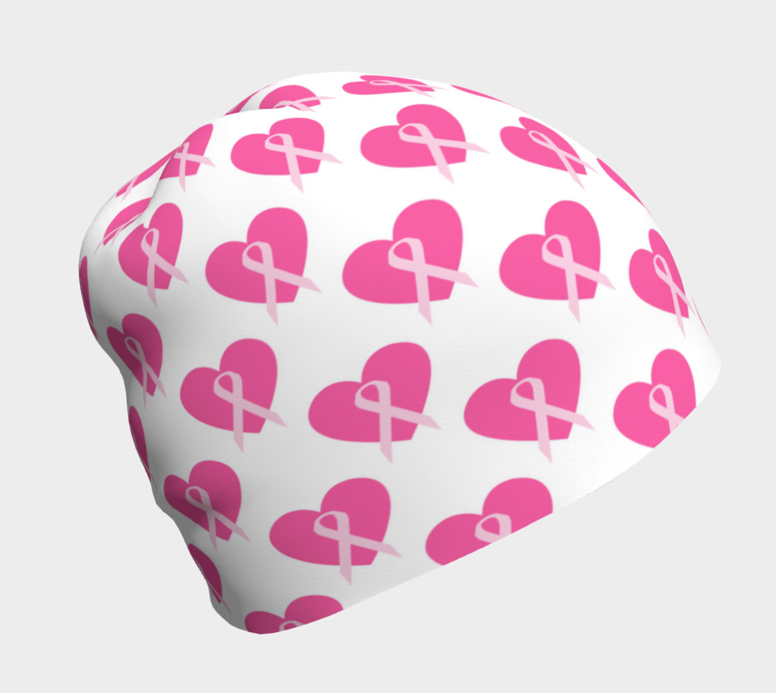 Pink Hearts and Ribbons for Breast Cancer Beanie preview #1