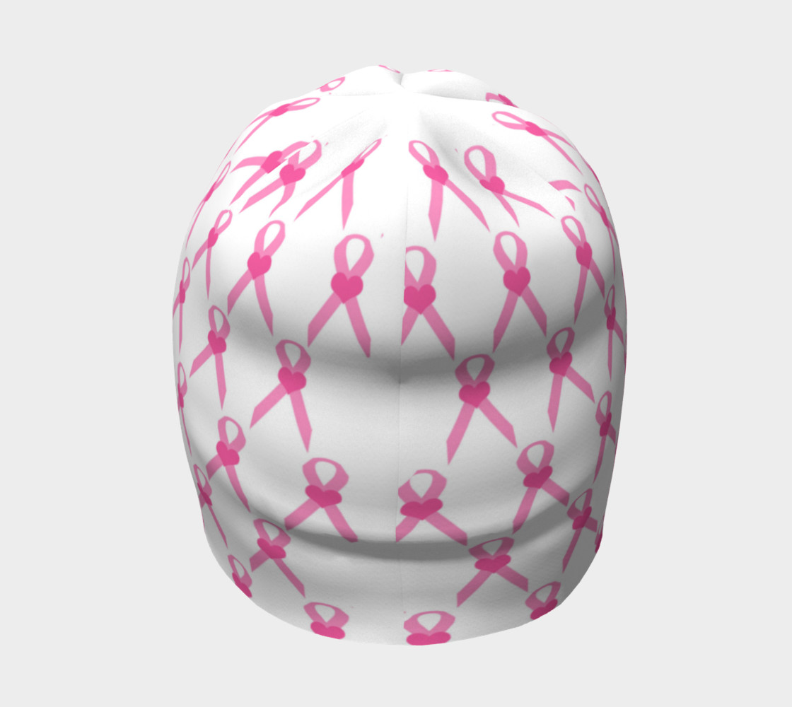 Pink Ribbons with Hearts for Breast Cancer Beanie thumbnail #5