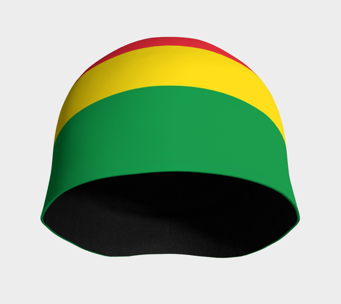 Aperçu de Rasta Colors Green Yellow Red Black Stripes Pattern Beanie #3