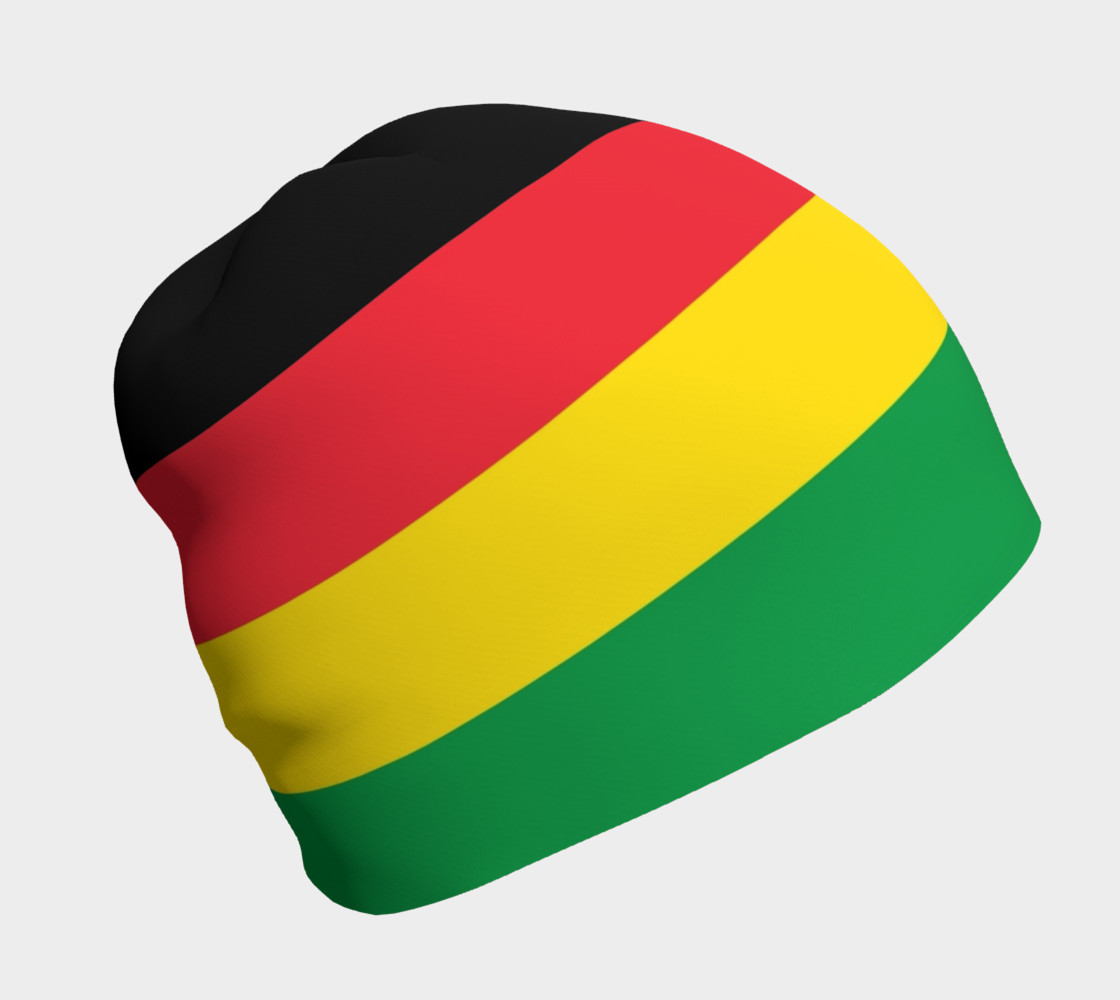 Aperçu de Rasta Colors Green Yellow Red Black Stripes Pattern Beanie #1