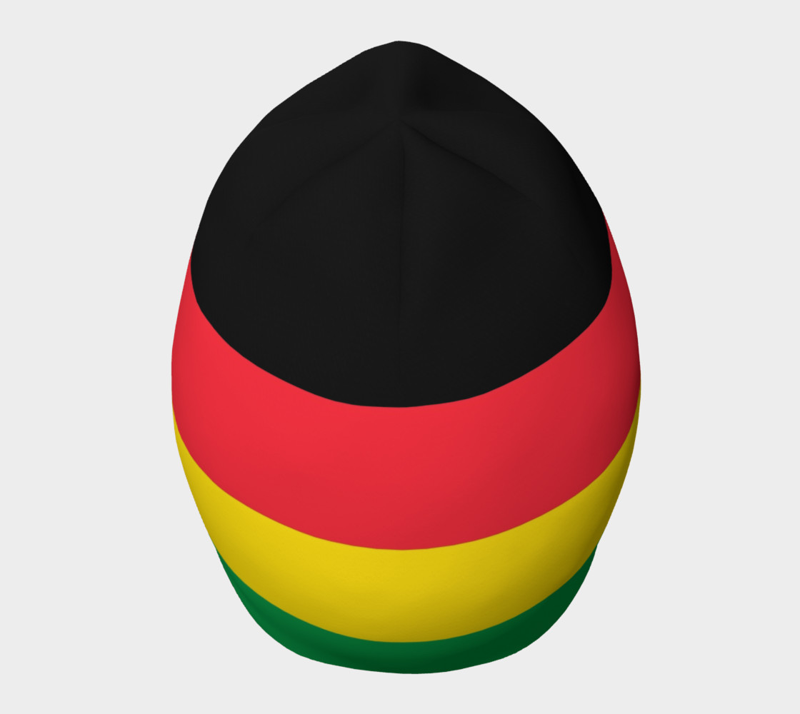 Aperçu de Rasta Colors Green Yellow Red Black Stripes Pattern Beanie #5