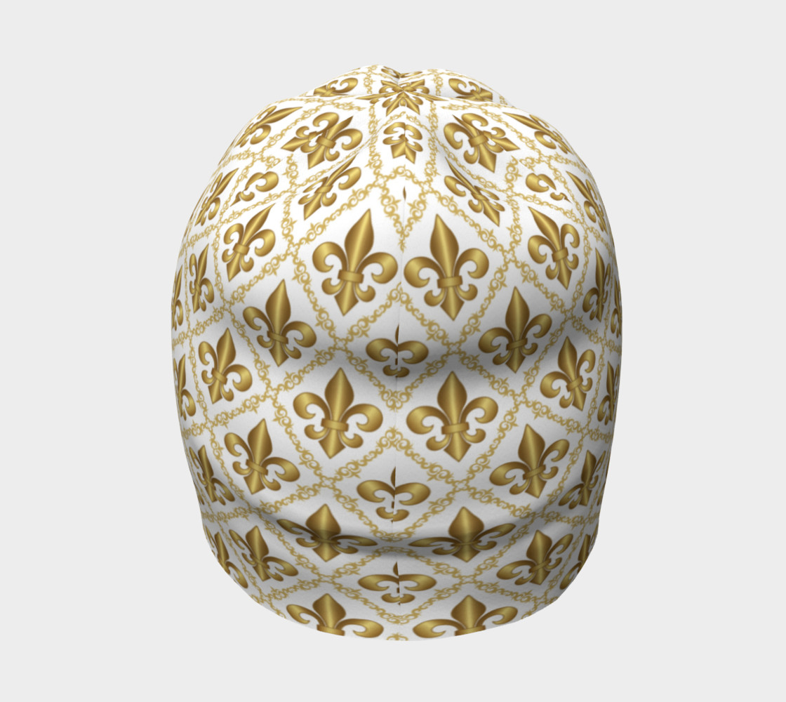 Gold Fleur-de-Lis Symbols Pattern on White preview #4