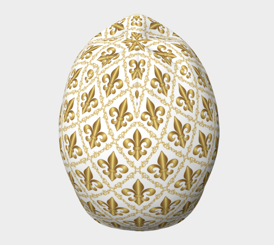 Gold Fleur-de-Lis Symbols Pattern on White preview #5