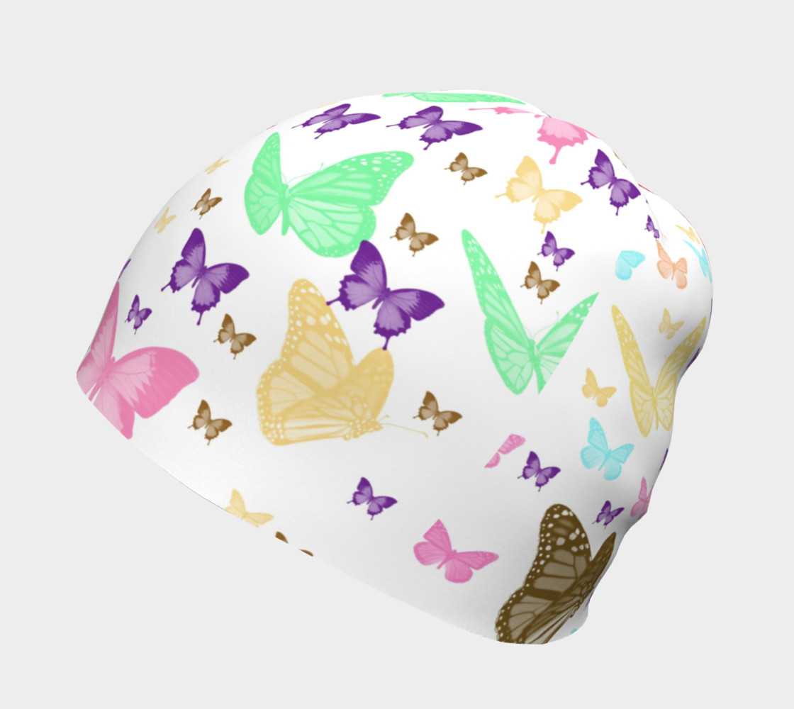 Colorful Butterfly Pattern Beanie Cap preview #2