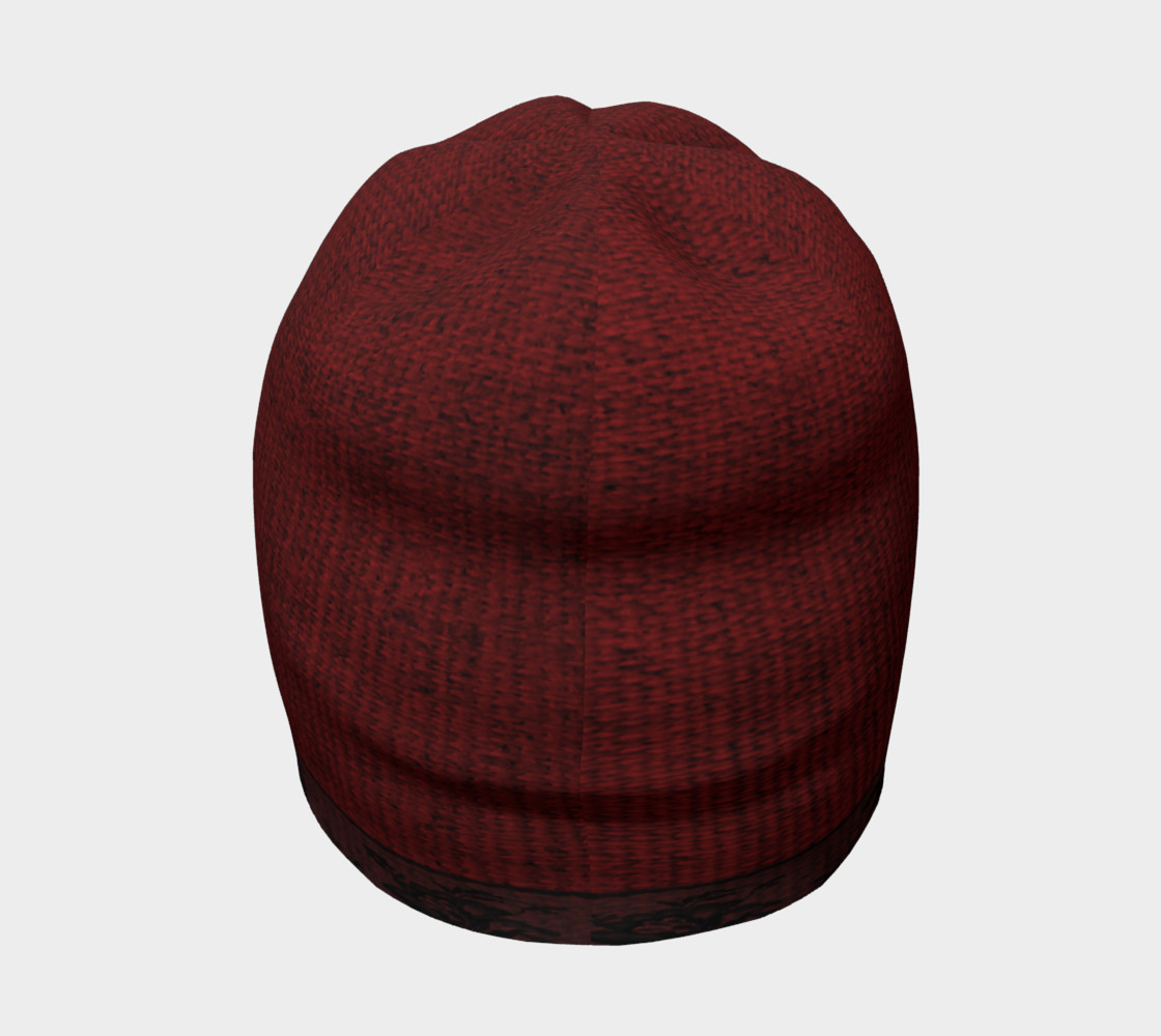 Aperçu de Black Lace and Red Burlap Beanie Hat #4