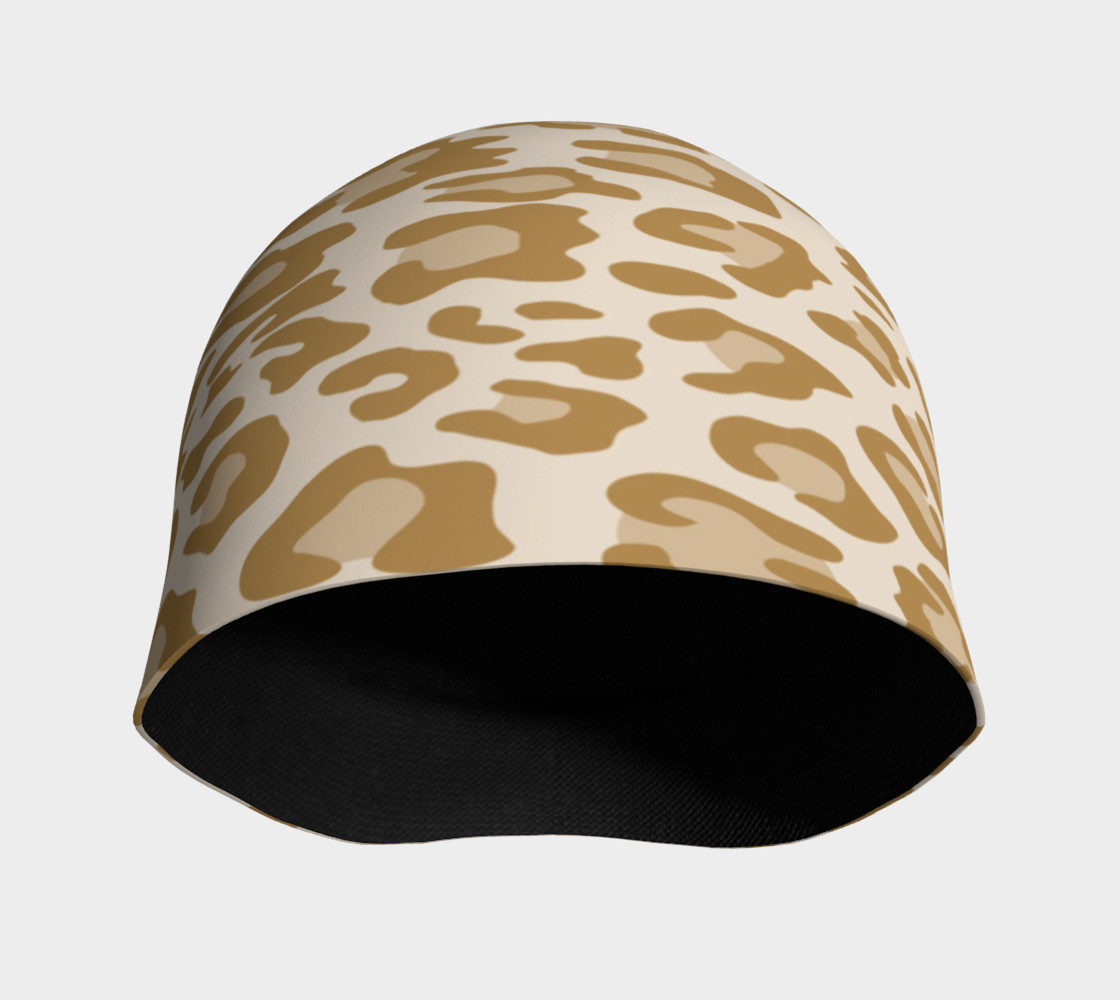 Aperçu de Khaki Leopard Beanie Hat #3