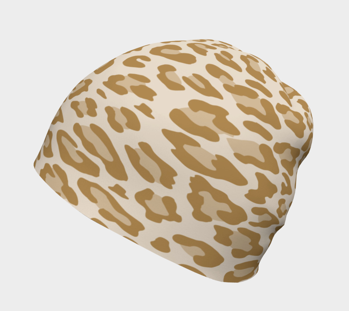 Aperçu de Khaki Leopard Beanie Hat #2