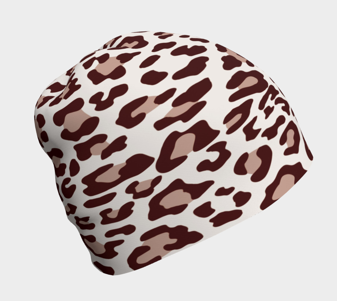 Aperçu de Brown Leopard Beanie Hat #1