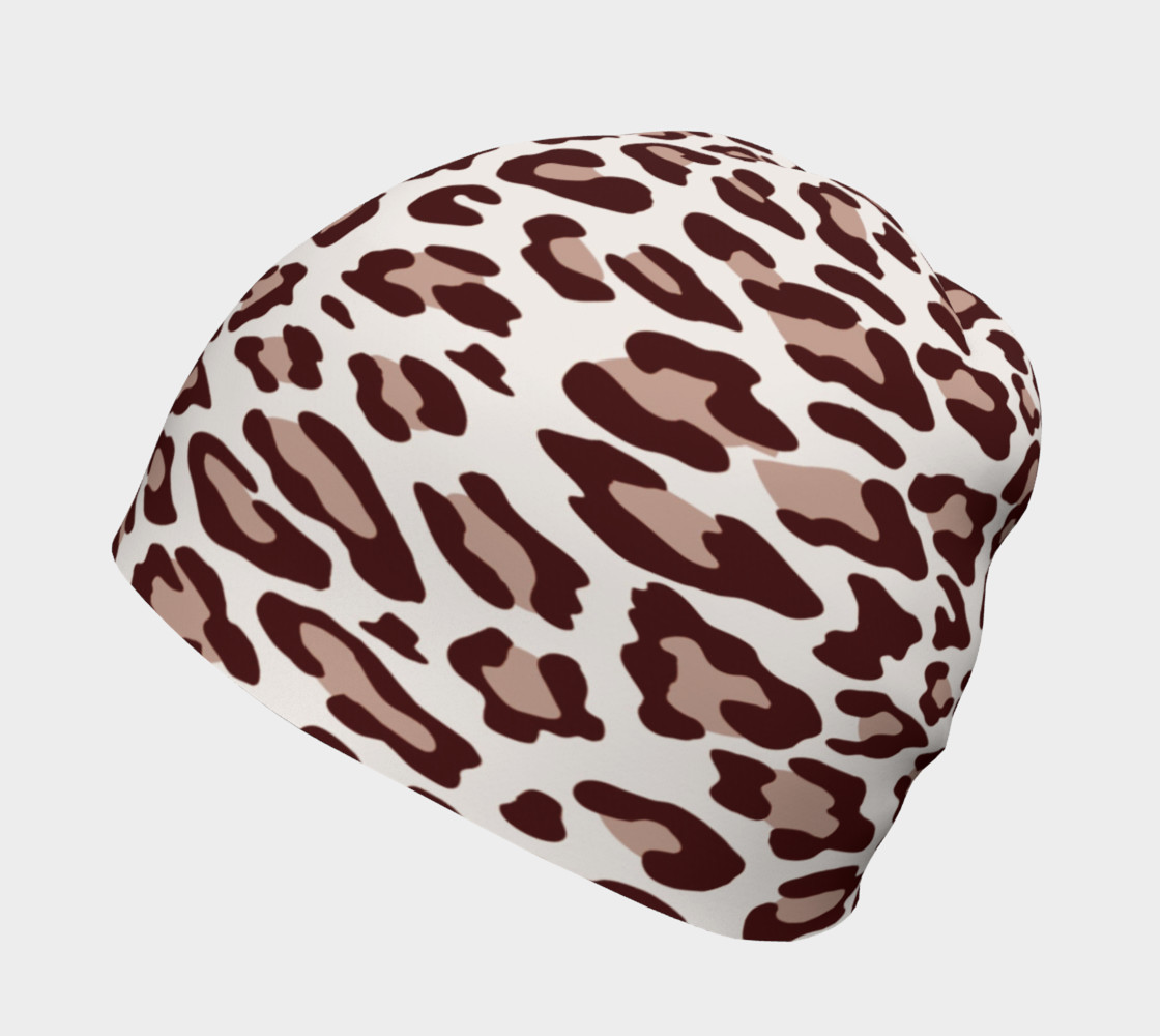 Aperçu de Brown Leopard Beanie Hat #2