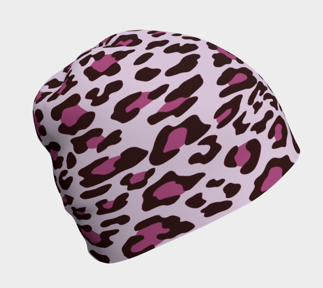 Aperçu de Purple Leopard Beanie Hat #1