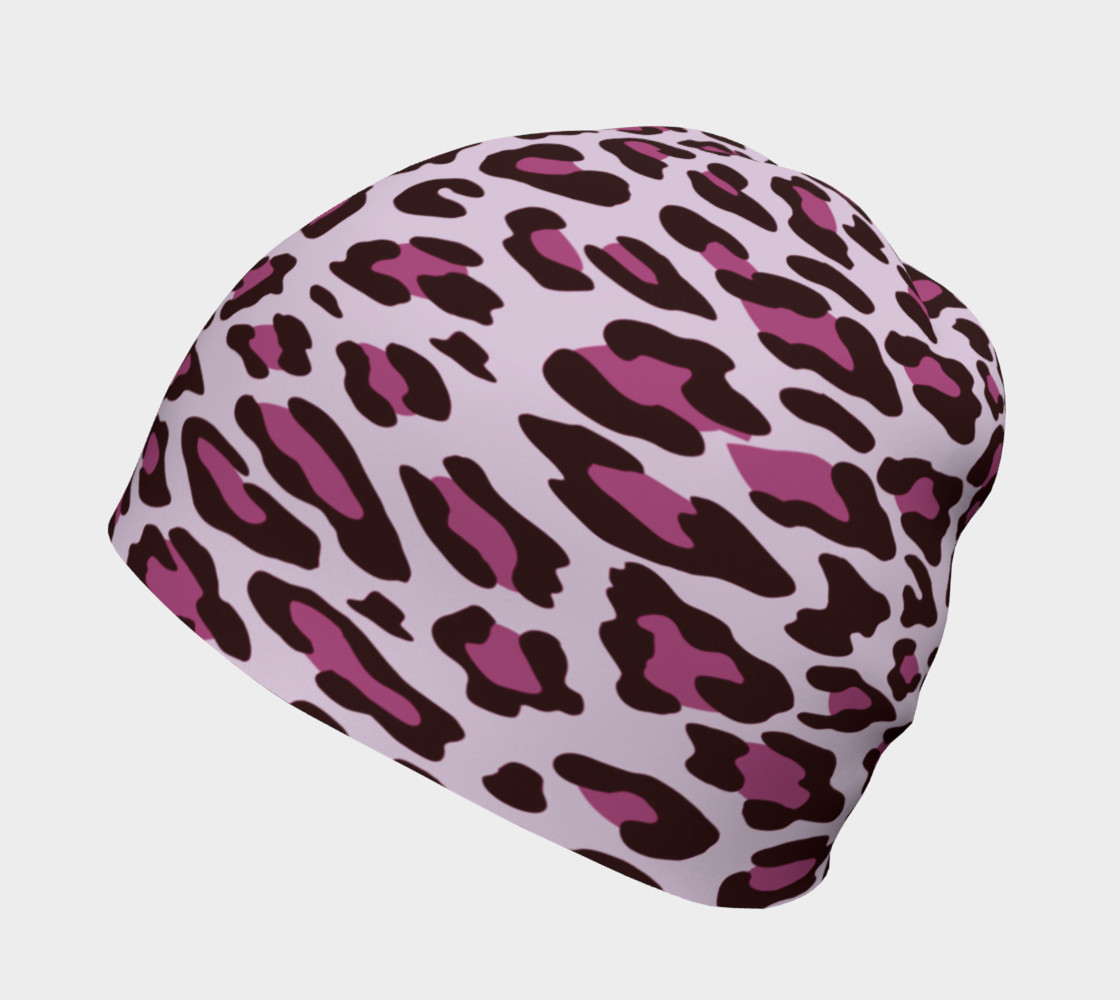 Aperçu de Purple Leopard Beanie Hat #2