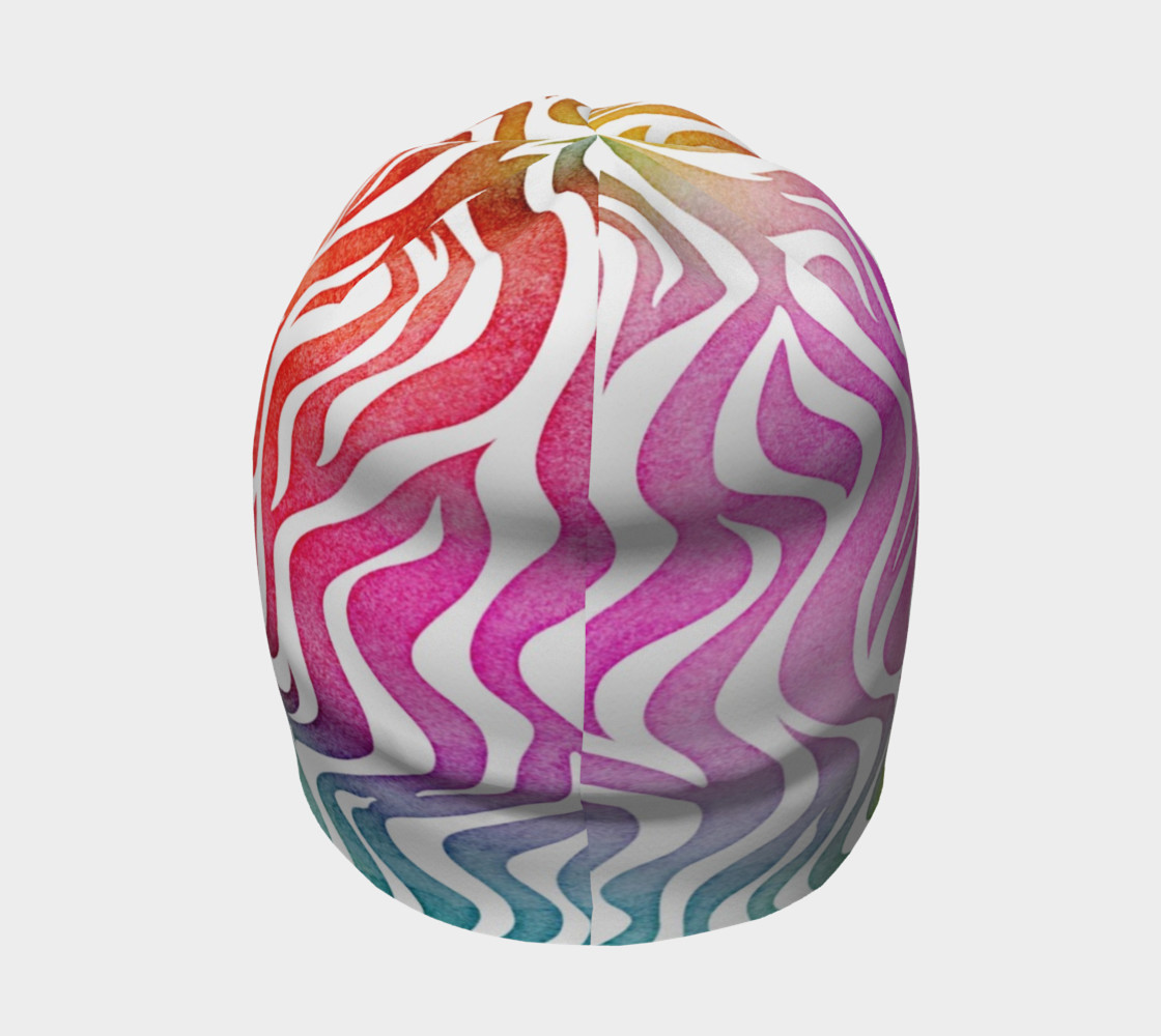 Aperçu de Rainbow Zebra Beanie Hat #4