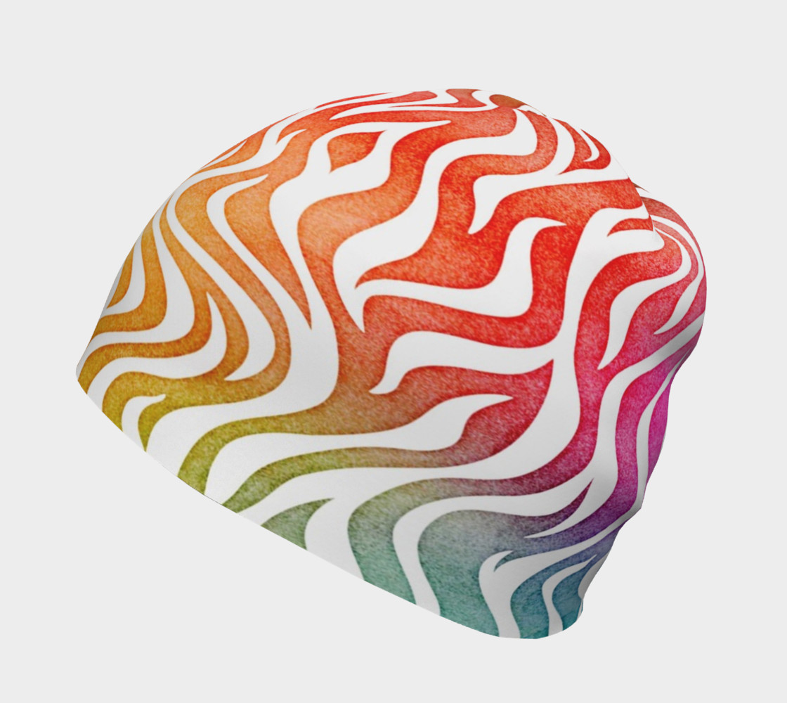 Aperçu de Rainbow Zebra Beanie Hat #2