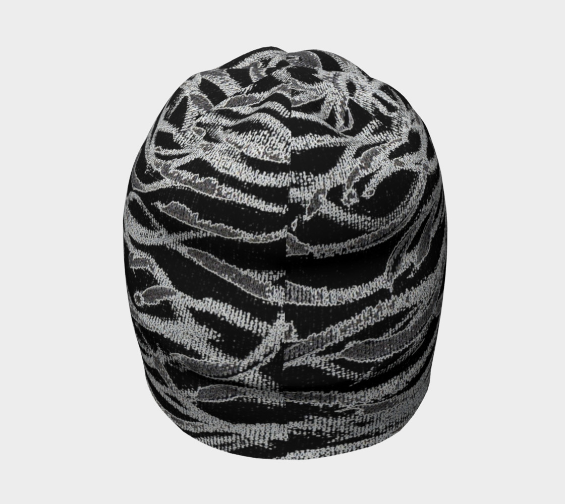 Black White Abstract Lines Beanie preview #4