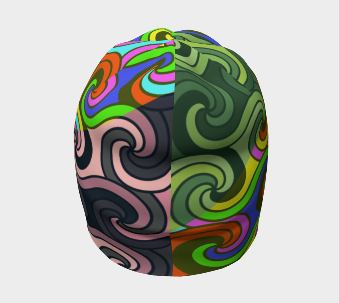 Geometric Swirly Multicolor Adult And Kids Beanie preview #4