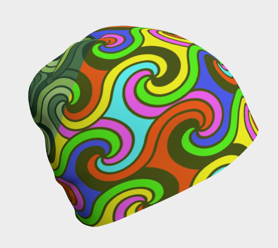 Geometric Swirly Multicolor Adult And Kids Beanie preview #1