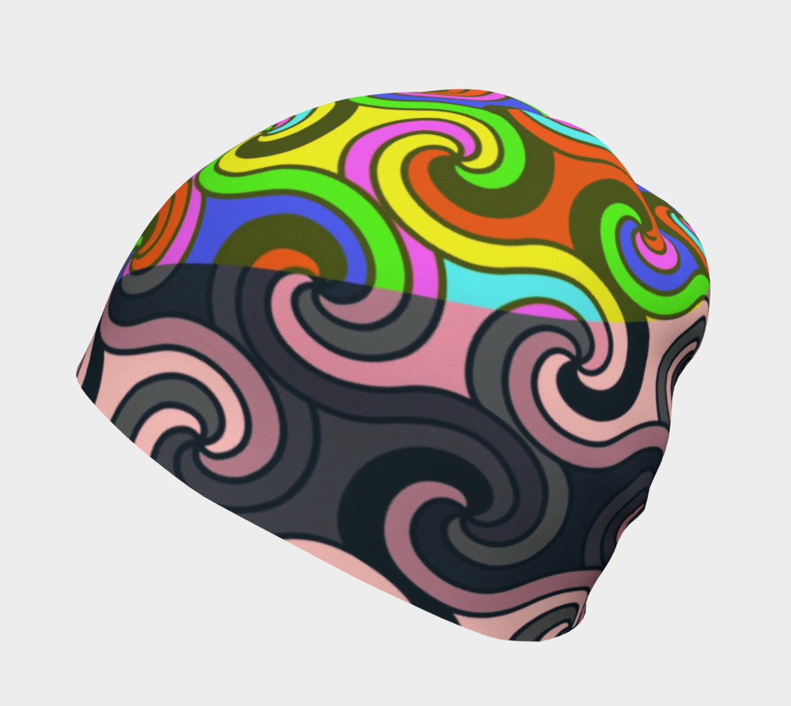 Geometric Swirly Multicolor Adult And Kids Beanie preview #2