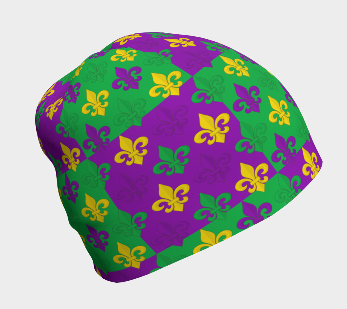 Mardi Gras Green Gold Purple Fleur-de-Lis Pattern preview #1