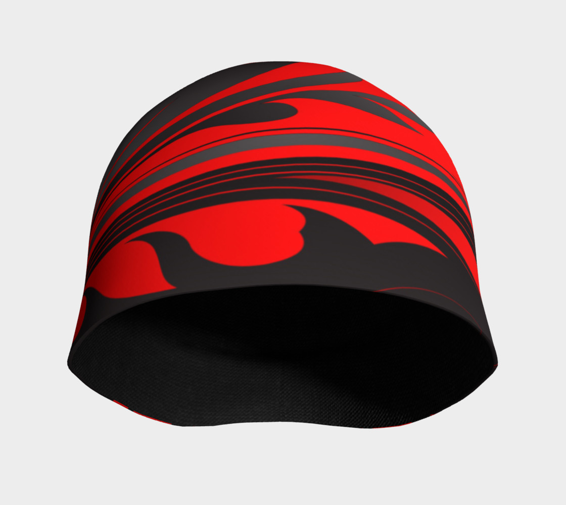 Red and Black Wrap Beanie thumbnail #4