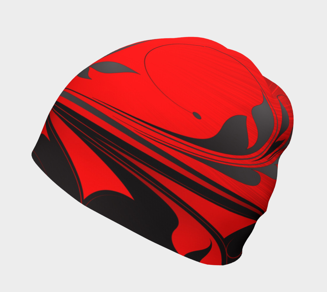 Red and Black Wrap Beanie preview #2
