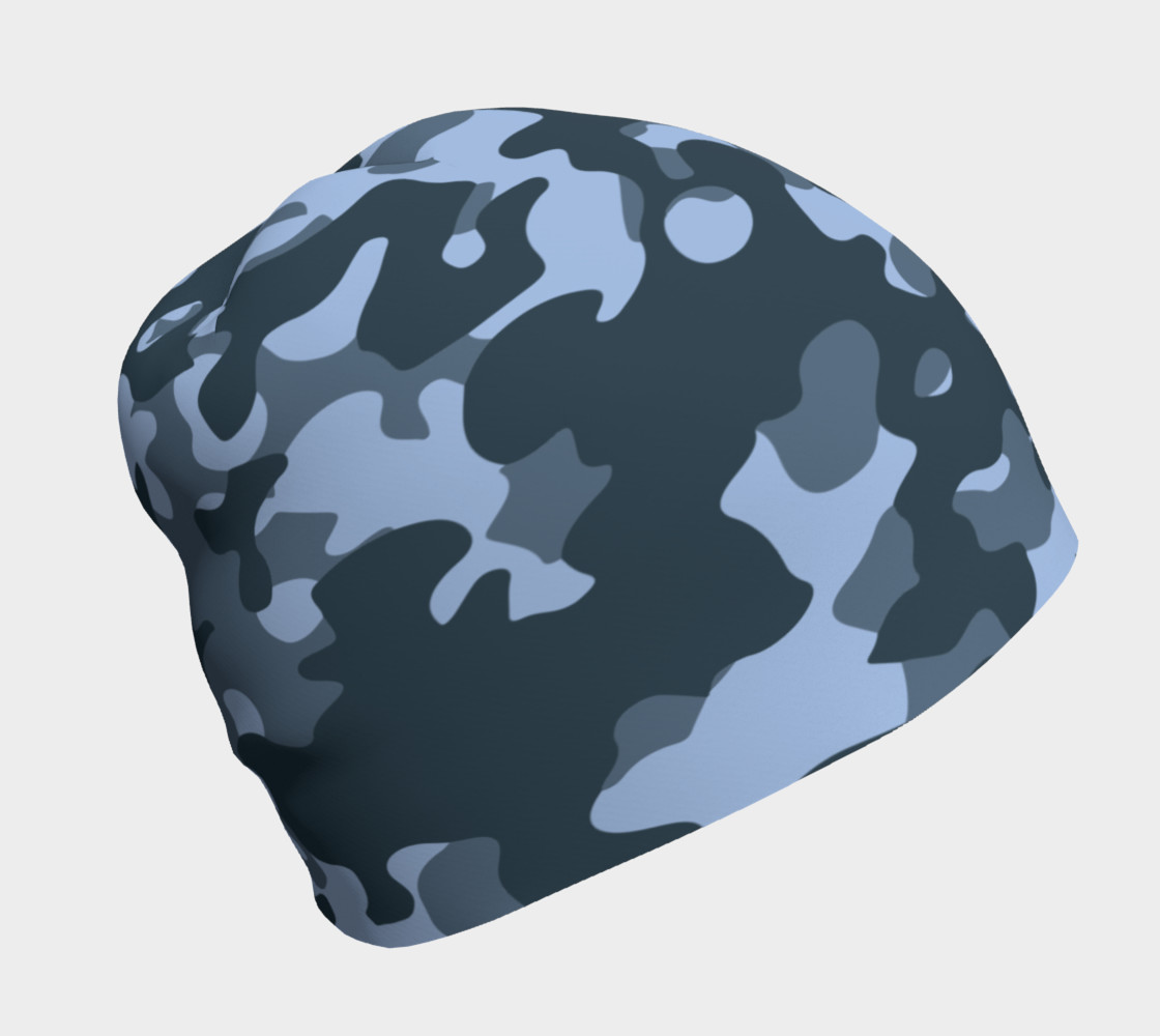 Blue Camouflage Beanie 3D preview