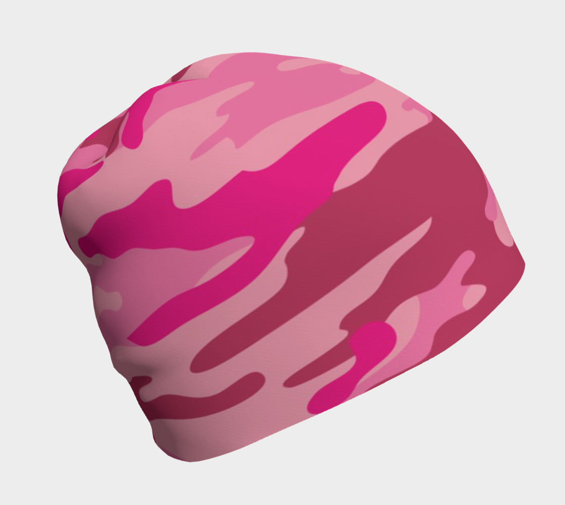 Pink Camouflage Beanie 3D preview