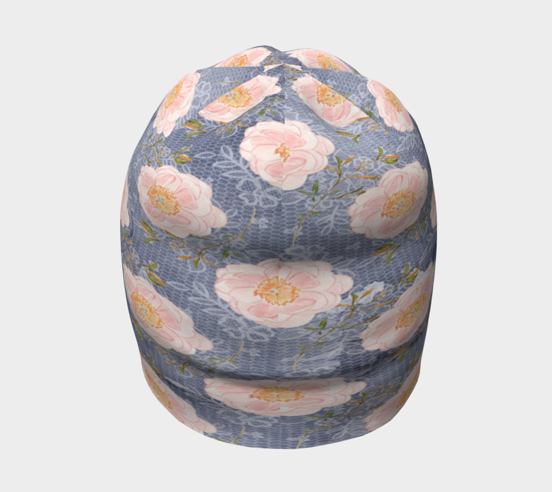 Aperçu de Roses on Blue Beanie #4