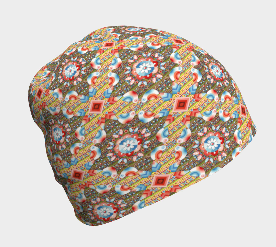 Heraldic Lovebird Beanie smaller print preview #1