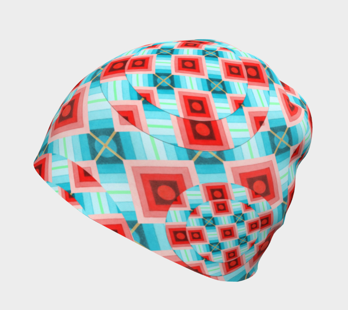 Aperçu de Groovy Argyle Beanie small print #2