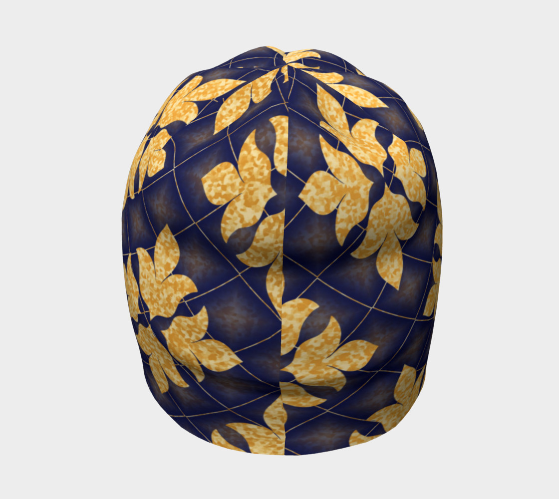 Gold And Navy Print Beanie preview #4