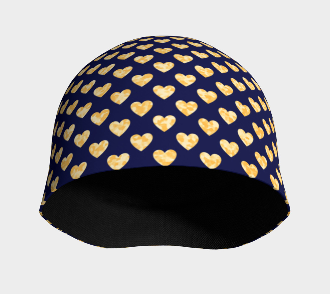 Gold Hearts On Navy Beanie preview #3