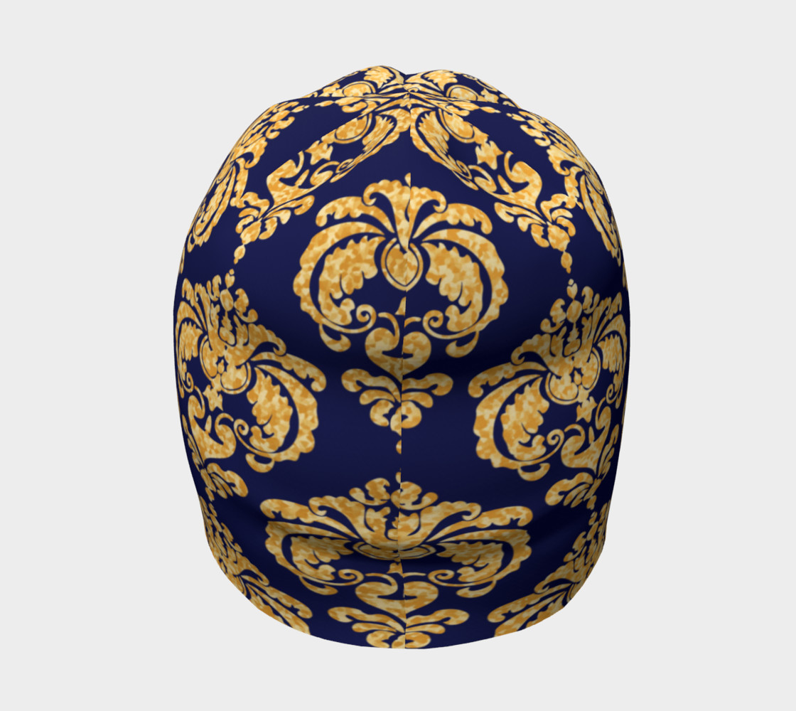 Gold And Navy Print Beanie preview #4