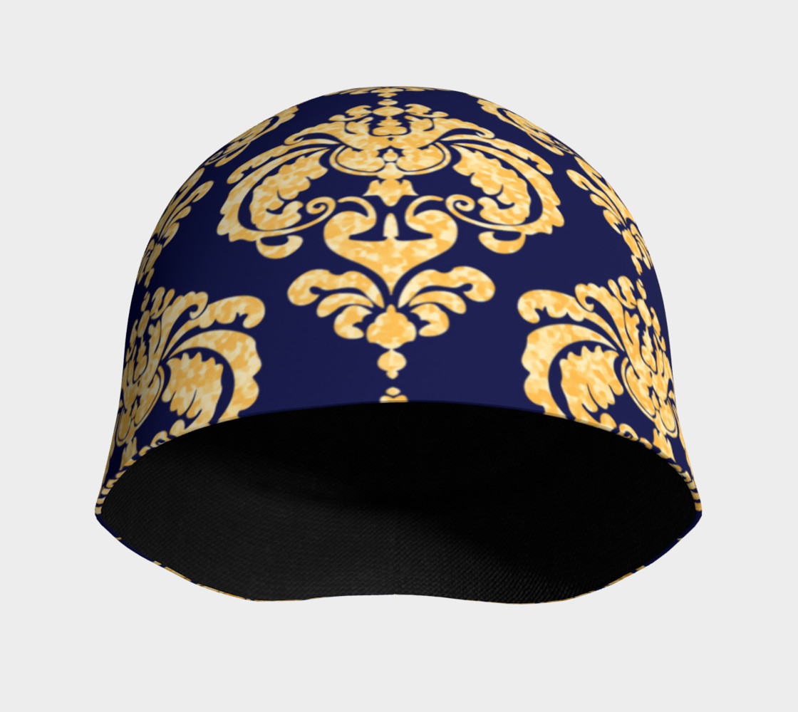 Gold And Navy Print Beanie preview #3