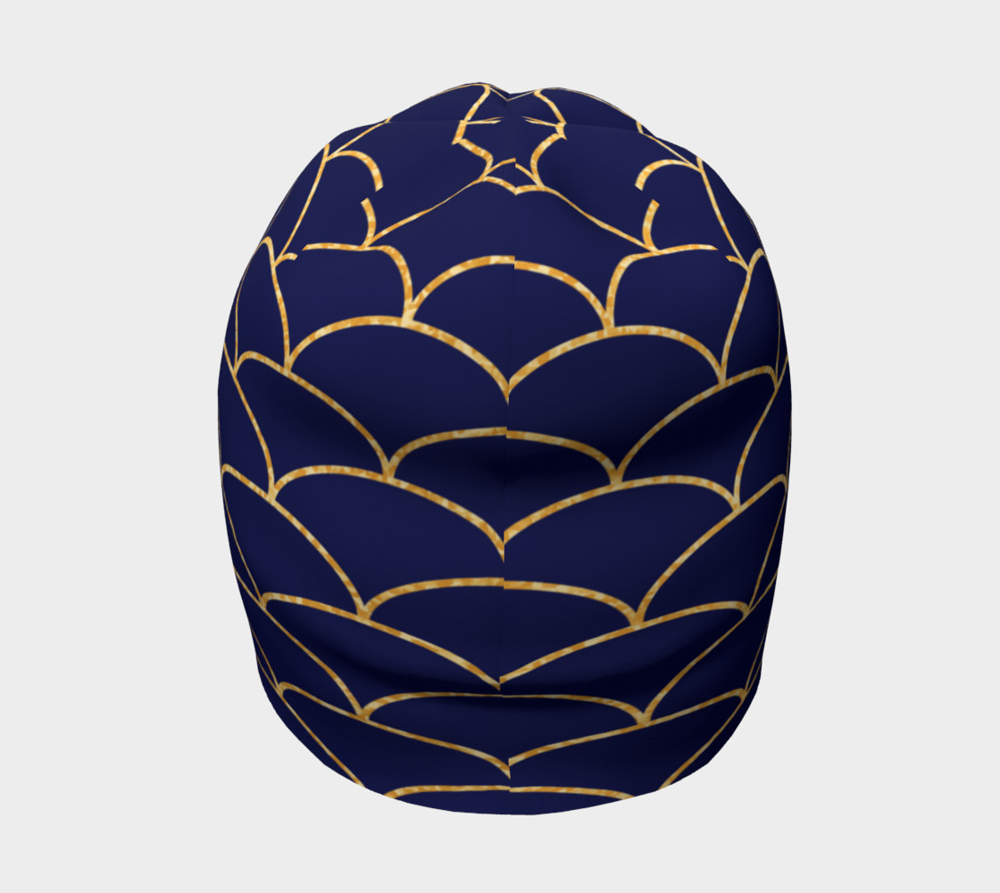 Navy With Gold Waves Beanie preview #4