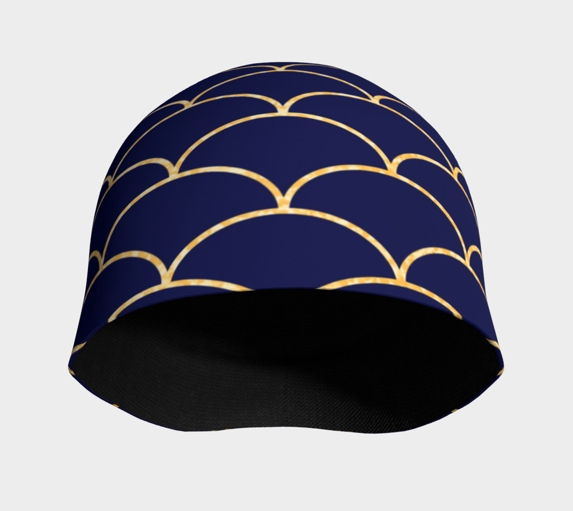 Navy With Gold Waves Beanie preview #3