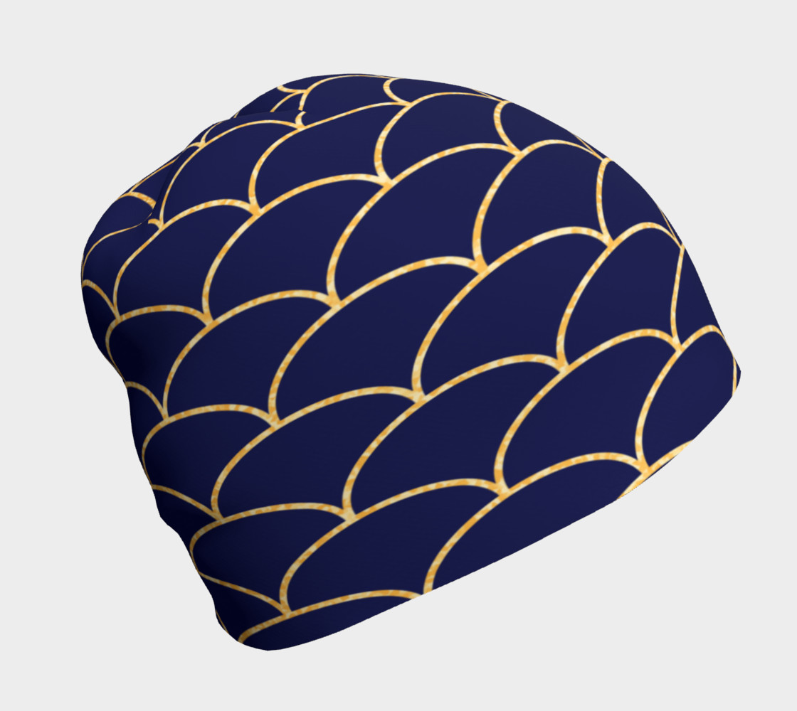 Navy With Gold Waves Beanie preview #1
