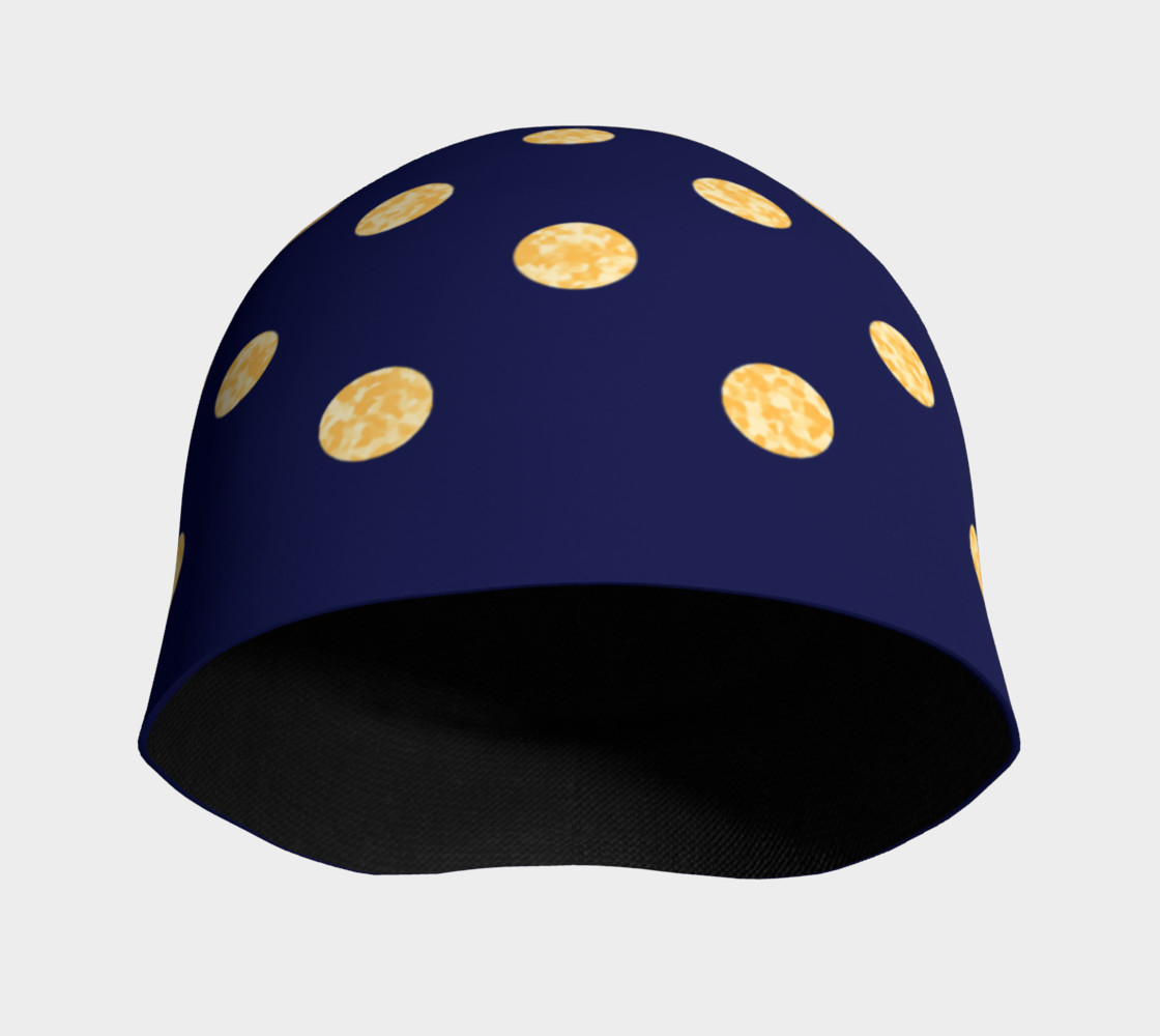 Navy With Gold Polka Dots Beanie preview #3