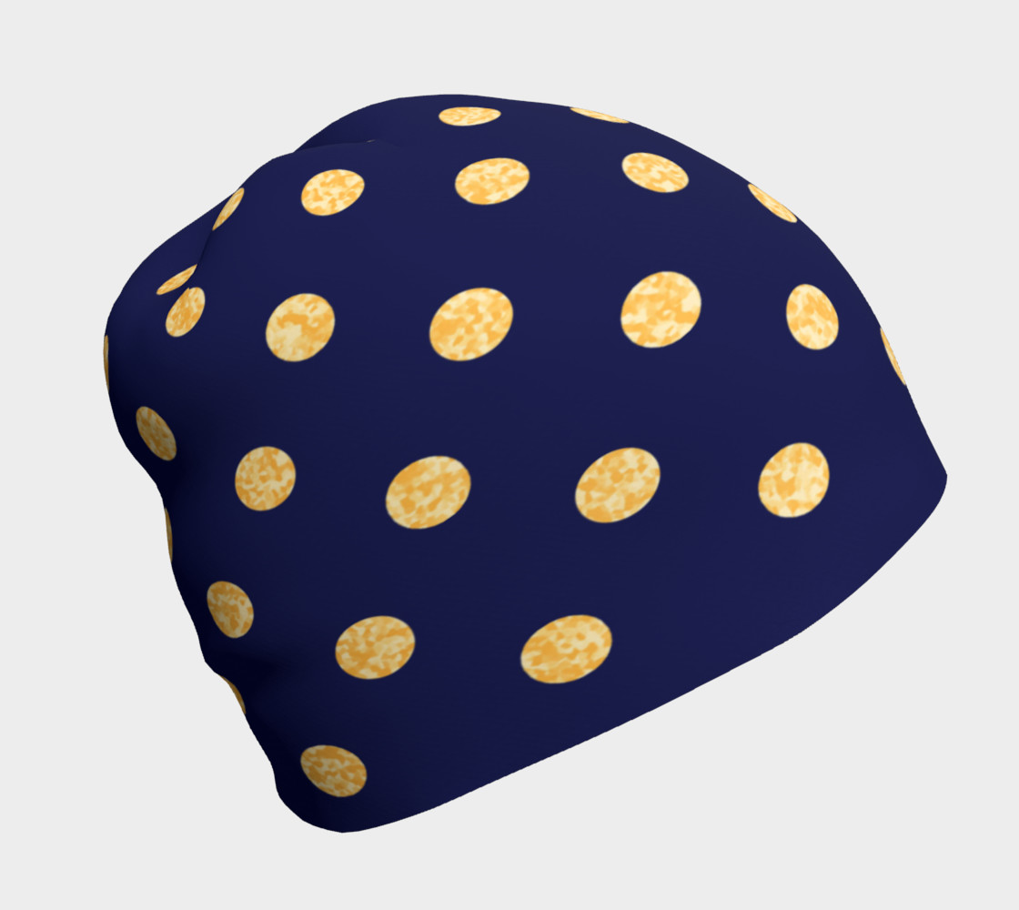 Navy With Gold Polka Dots Beanie preview #1