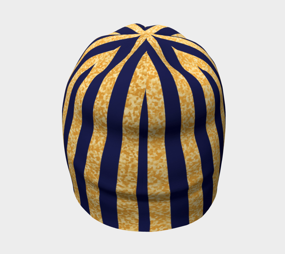 Navy And Gold Stripe Beanie preview #4