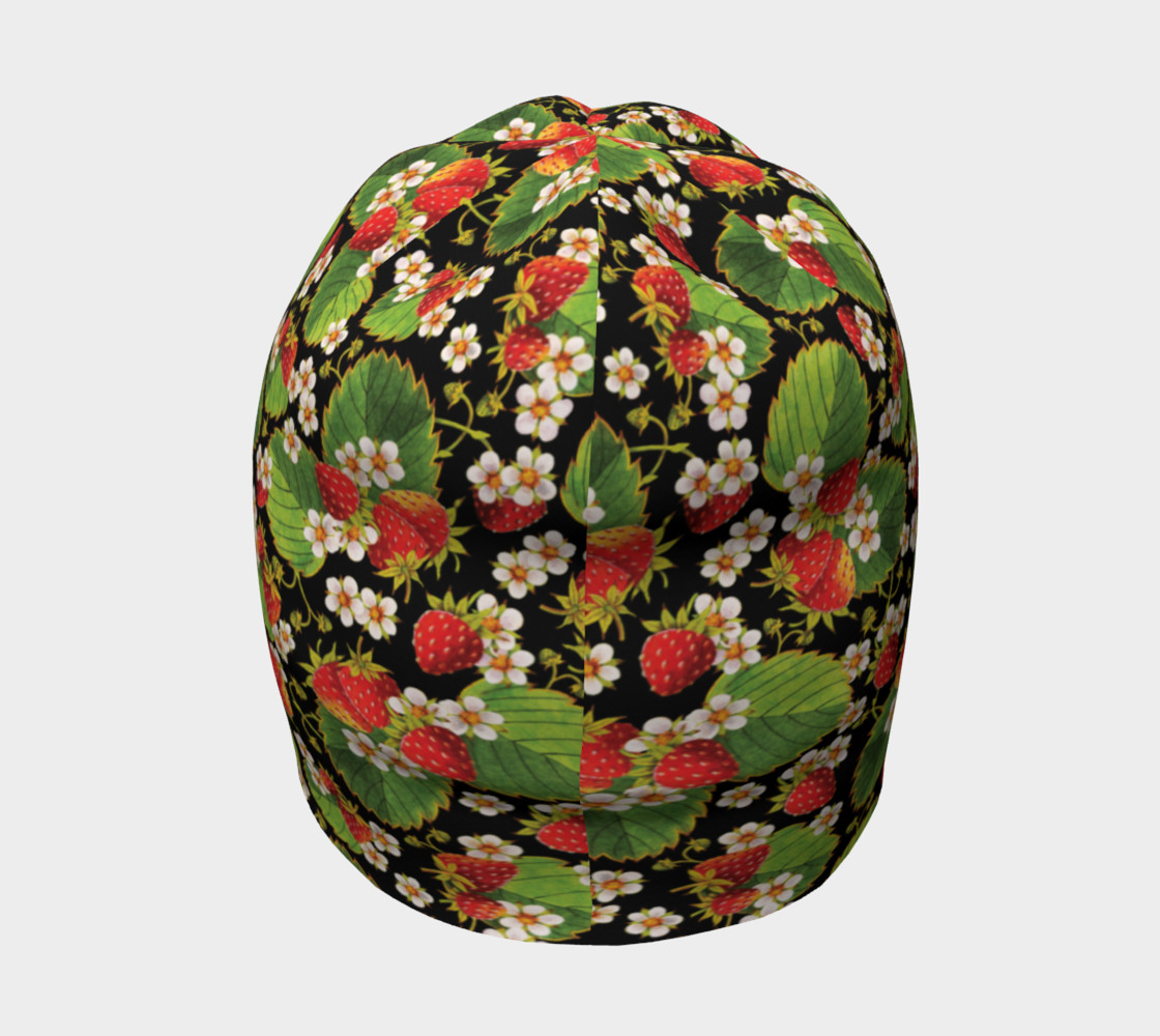 Aperçu de Strawberries on Black Beanie #4